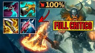 Olaf is a monster with that 100% critical build.