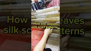 How to weaving silk scarf patterns - how Cambodian traditional pure silk textiles on loom weaving.