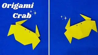 Origami crab @PushpaArtsCrafts #kidscraft #origamianimals #diy #origami #craft