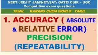 Tamil ACCURACY ABSOLUTE & RELATIVE ERROR Closeness of measured & true values PRECISION REPEATABILITY