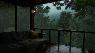 Balcony Rain & Forest Mist | Calming Nature Ambience for Restful Sleep