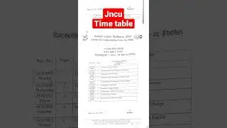 JNCU Agricultural time table #shorts #exam