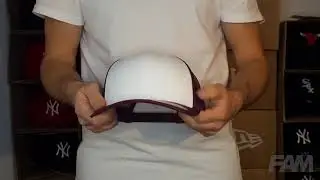 FLEXFIT RETRO TRUCKER COLORED FRONT MAROON/WHITE CAP