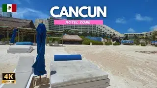 CANCUN Beach Walking Tour 🌴Hotel Zone MEXICO 🇲🇽 4k virtual walking tour documentary travel guide