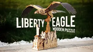 Flying Eagle over New York City | Wood Trick Liberty Eagle Wooden Model