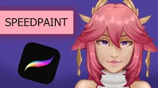 GENSHIN IMPACT | Yae Miko Fanart | PRECREATE SPEEDPAINT