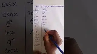 Master Differentiation in 5 Minutes! | Basic Formulas Made Easy.  #differentiation #mathstutorials