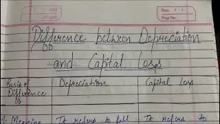 Difference between Depreciation and Capital loss | 