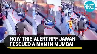 RPF jawan's alert response saves man 'stuck' at Mumbai platform I Watch