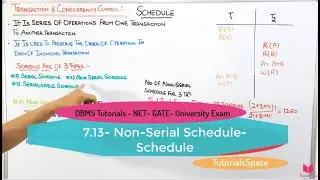 7.13- Non Serial Schedule In DBMS | Serial Schedule in DBMS | DBMS Complete Syllabus