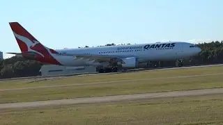 Qantas Airbus A330-202 [VH-EBA] | Taxi & Takeoff Runway 19 | Brisbane Airport