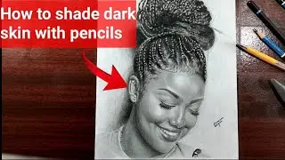 How to shade dark skin face/face shading for beginners/Drawing Realism & Shading Skin-tones Tutorial