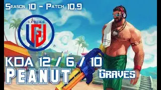 LGD Peanut GRAVES vs NIDALEE Jungle - Patch 10.9 KR Ranked
