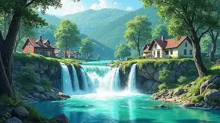 Relaxing Turquoise Waterfall White Noise for Deep Sleep & Relaxation