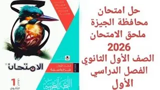 حل امتحان محافظة الجيزة - ملحق الامتحان 2026 الصف الأول الثانوي - الفصل الدراسي الأول