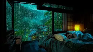 Rain Sounds in a Cozy Forest Bedroom 🌲  Peaceful Rain & thunder in the Warm Bedroom, Stress Relief