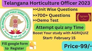 Telangana Horticulture Officer Questions | TSPSC HO exam | Boost your knowledge