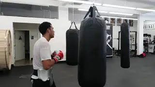 Hand Speed on 10! David Benavidez on Heavy Bag Breaking Down Dirrell Body