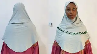 How to cut and sew beaded layered hijab