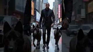 Daring Hero with Two Fierce Animal Companions