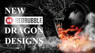 NEW Redbubble Designs - Celtic Castle Dragon Flame of the Fire T-shirts & More Colours, watch to end