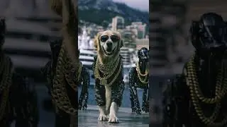 Luxury Golden Retriever Monaco With Robot Dog Security #GoldenRetriever #LuxuryDog #RobotDogs