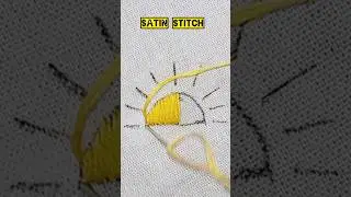 Sun Design with Satin & Running Stitch/ Hand Embroidery Calss @threadsNpatterns #shortsvideo #yt