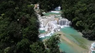Turquoise waterfalls dry up after Mexico quakes