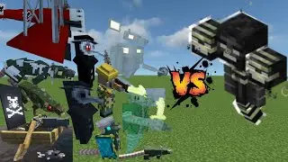 Wither (Vanilla) против All Rats (Rats MOD)TEAM в MINECRAFT.1vs.team. #mc #minecraft #vs