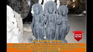 Carving Lord Ram Laxman And Devi Sita Statue in Black Stone complete (Step By Step)Tutorial Demo