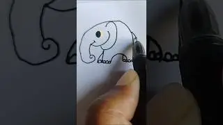 Cute Baby Elephant Drawing | आसान हाथी ड्रॉइंग | Hati Kivabe Akbo #shorts #ytshorts #art @PMLart