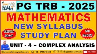 PG TRB MATHS | NEW SYLLABUS | UNIT 4 - COMPLEX ANALYSIS | OLD / NEW SYLLABUS COMPARISON | STUDY PLAN