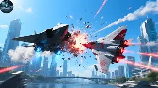 Cinematic Jet Dogfight: Ghost vs Hawk Squadron in Neo-Veridia 🔥😱