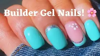Builder Gel nail Tutorial / Tiffany nail design 💎🌸💅