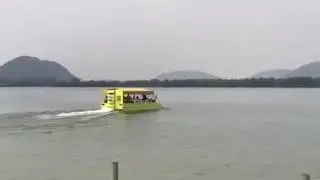 AP Tourism's amphibious bus-cum-boat - Vijayawada