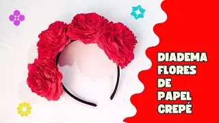 Diadema Catrina con Flores de Papel Crepé fácil y rápido #catrina #floresdepapel #diademuertos