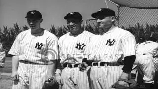 1938 New York Yankees Spring Training for baseball players at Saint Petersburg. HD Stock Footage
