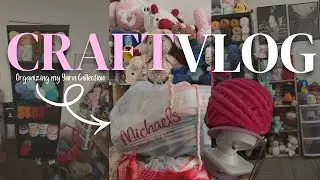 Craft Vlog: Organizing My Large Yarn Collection| Over 100+ skeins of yarn