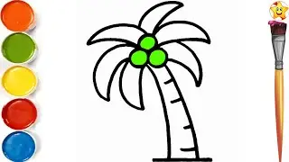 Tree🌴Drawing For Kids| How To Draw Coconut Tree| Nariyal Ped Ka Drawing| Easy Drawing For Kids.#1
