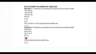 ECUACIONES POLINÓMICAS 1