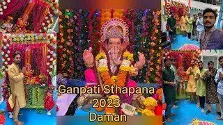 Ganpati Sthapana ! Frist Day Ganpati Pooja 2023 at Pramara ! #ganpatibappamorya #daman #ganpatipooja