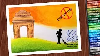 Corruption free India for a developed nation Easy drawing / Vigilance awareness poster drawing