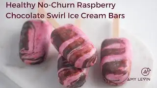 Healthy No-Churn Raspberry Chocolate Swirl Ice Cream Bars | Easy Recipe