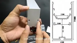 40&times;70 mm LED Linear Light for Office Lighting
