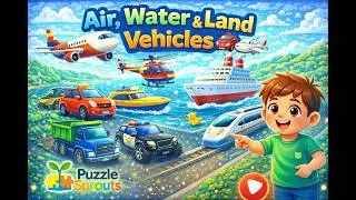 Air, Water & Land Vehicles 🚗✈️🚢 | Fun Learning Video for Kids