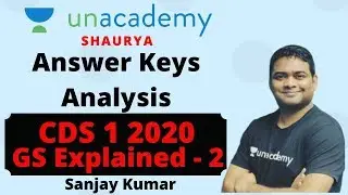 CDS 1 2020 GS Answer Keys | CDS 1 2020 GK Answer Key - 2 | CDS 1 2020 Answer Key Analysis