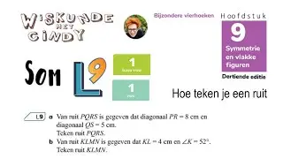 Klas 1 H9 HV1 som L9 V1 som L9 2 ruiten tekenen 1 met diagonalen 1 met zijde en hoek