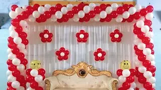 Balloon Decoration Ideas Birthday Arch Gate Without Stand |how to balloons decoration at home