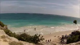 Adventure Unscripted -The Mayan site of Tulumn sits right on the blue Caribbean , Mexico