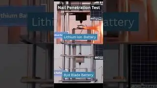Nail Penetration Test: Lithium ion Battery Vs Byd Blade Battery #byd #facts #ytshorts #automobile